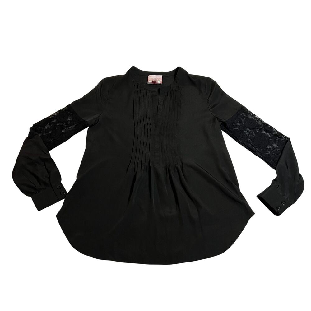 Romeo & Juliet Couture Popover Blouse w/ Lace Sleeves Size S Minimalist Bohemian